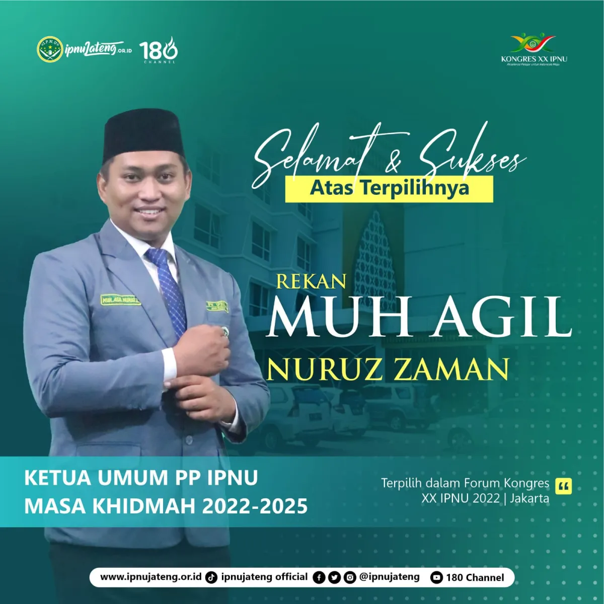 M Agil Nuruz Zaman Terpilih Ketua Umum PP IPNU 2022-2025