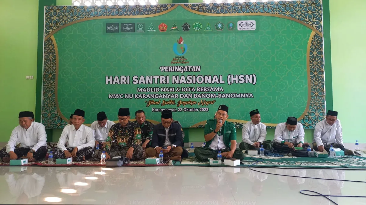 Peringati Hari Santri dan Maulud Nabi Muhammad, MWC NU Karanganyar Gelar Doa Bersama