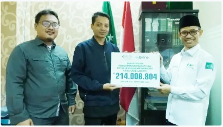 NU Online Serahkan Bantuan Ke Lazisnu Untuk Palestina