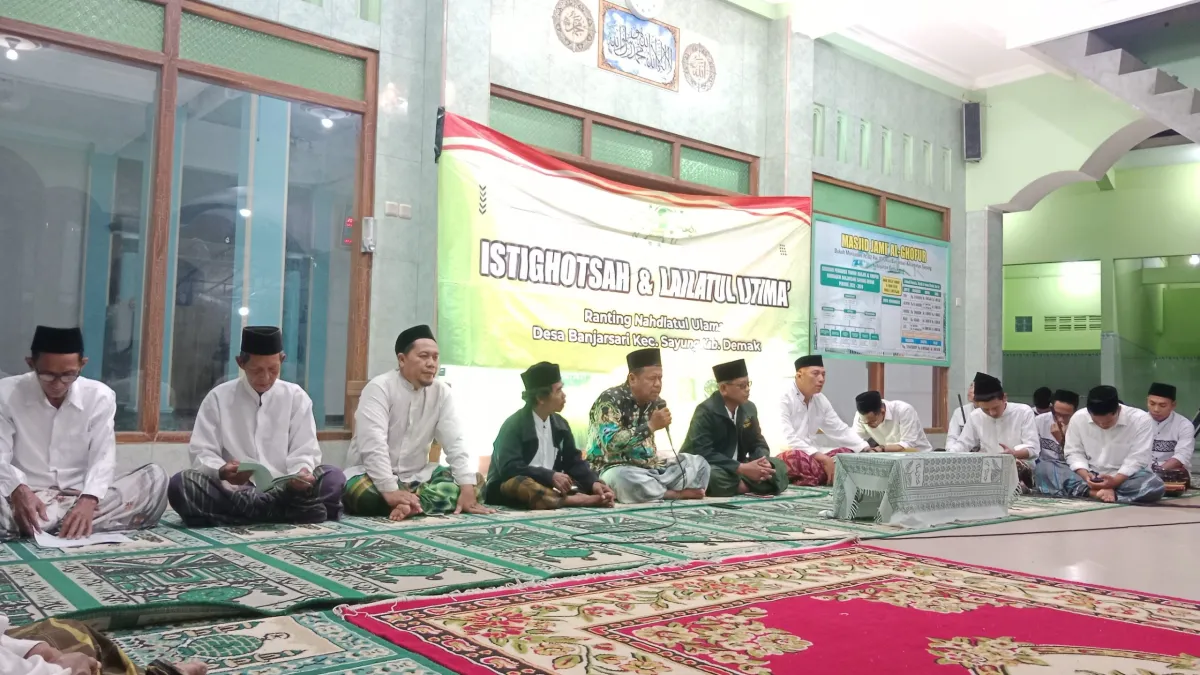 Jaga Kekompakan, NU Ranting Banjarsari Sayung Istiqomah Selenggarakan Lailatul Ijtima’