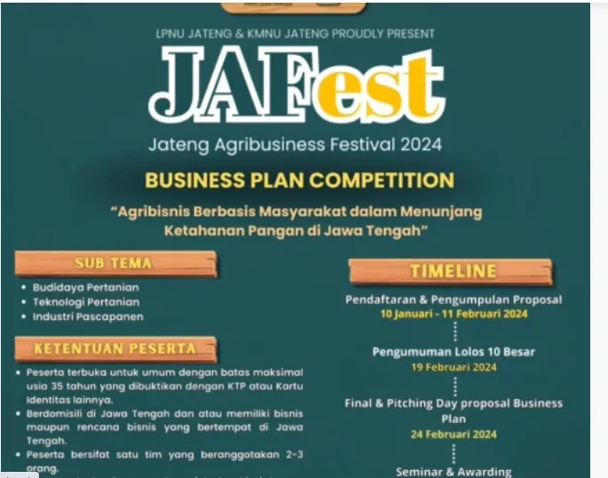 PWNU Jateng Gelar Lomba Penyusunan Rancangan Bisnis (Business Plan)