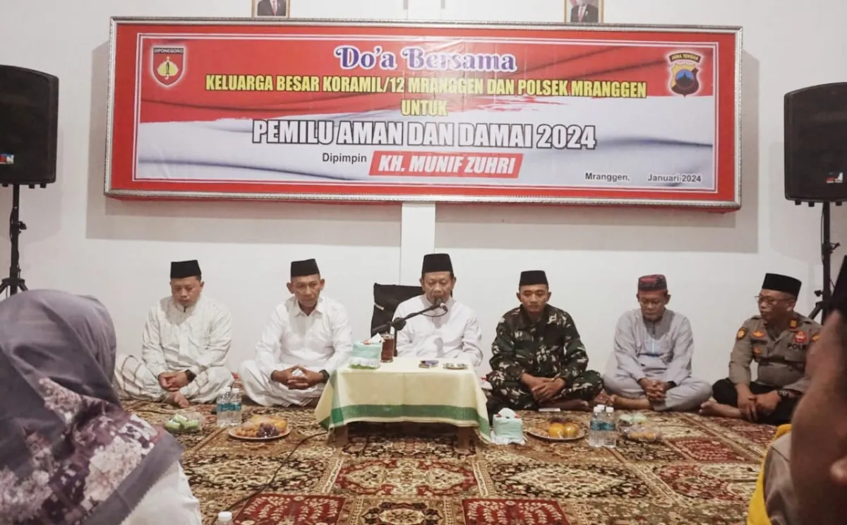 KH Munif Zuhri Ajak TNI Polri dan Masyarakat Mranggen Doa Bersama Jelang Pemilu 2024