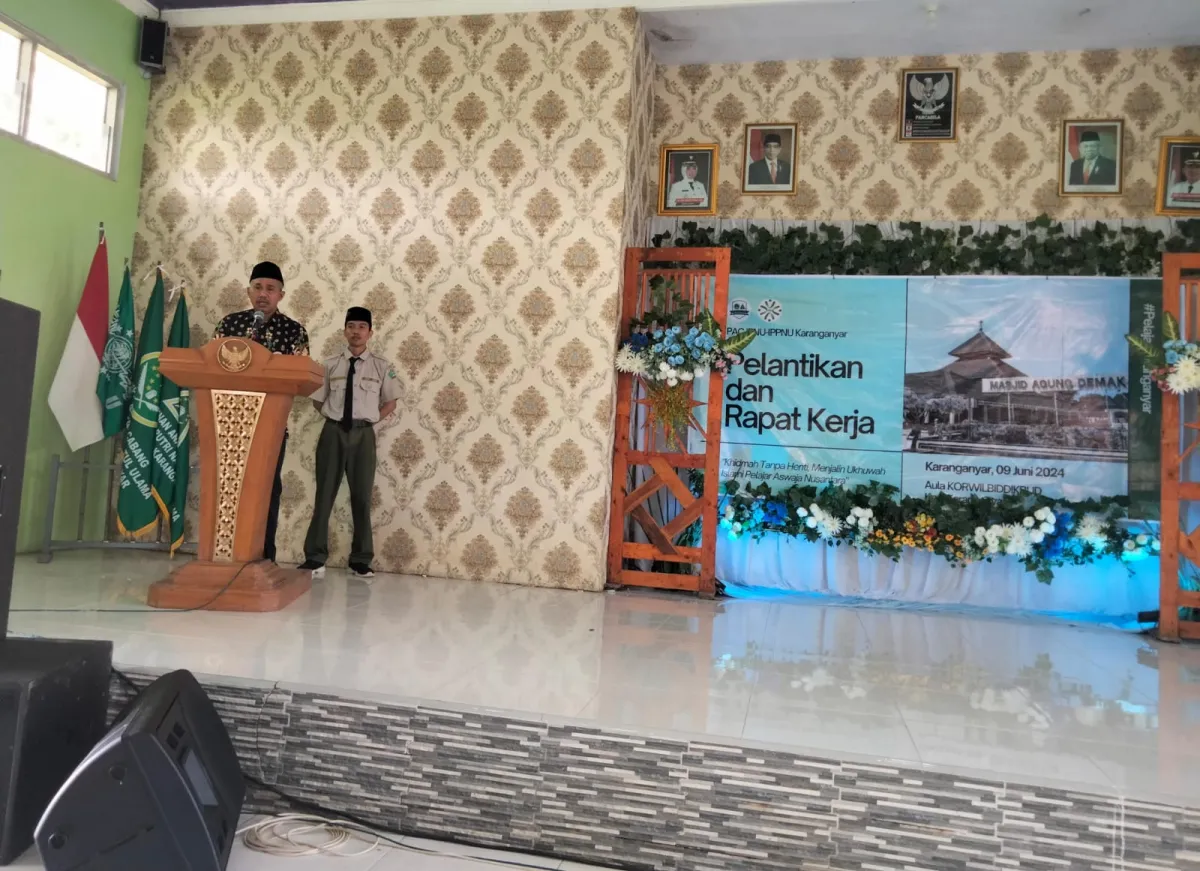 Hadiri Pelantikan IPNU IPPNU Karanganyar Demak, Ketua MWCNU: Pelajar NU Jangan Lupa Belajar
