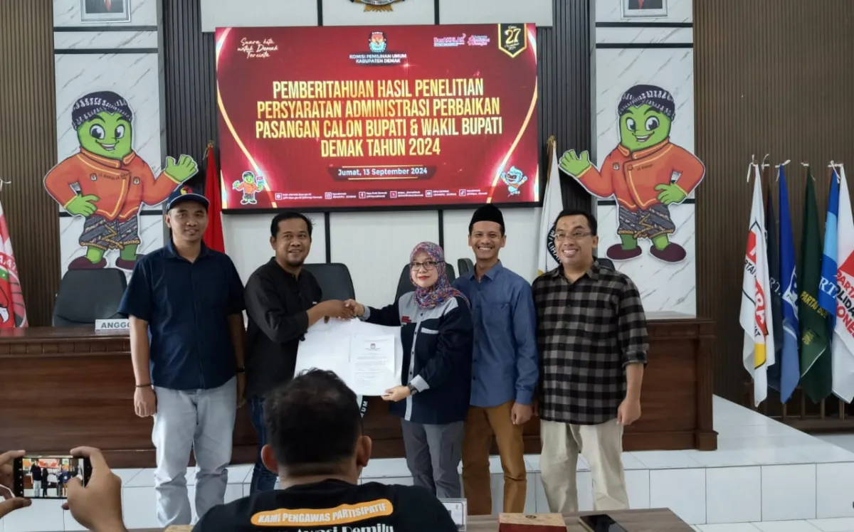 KPU Demak Umumkan Hasil Penelitian Administrasi Paslon Pilkada 2024