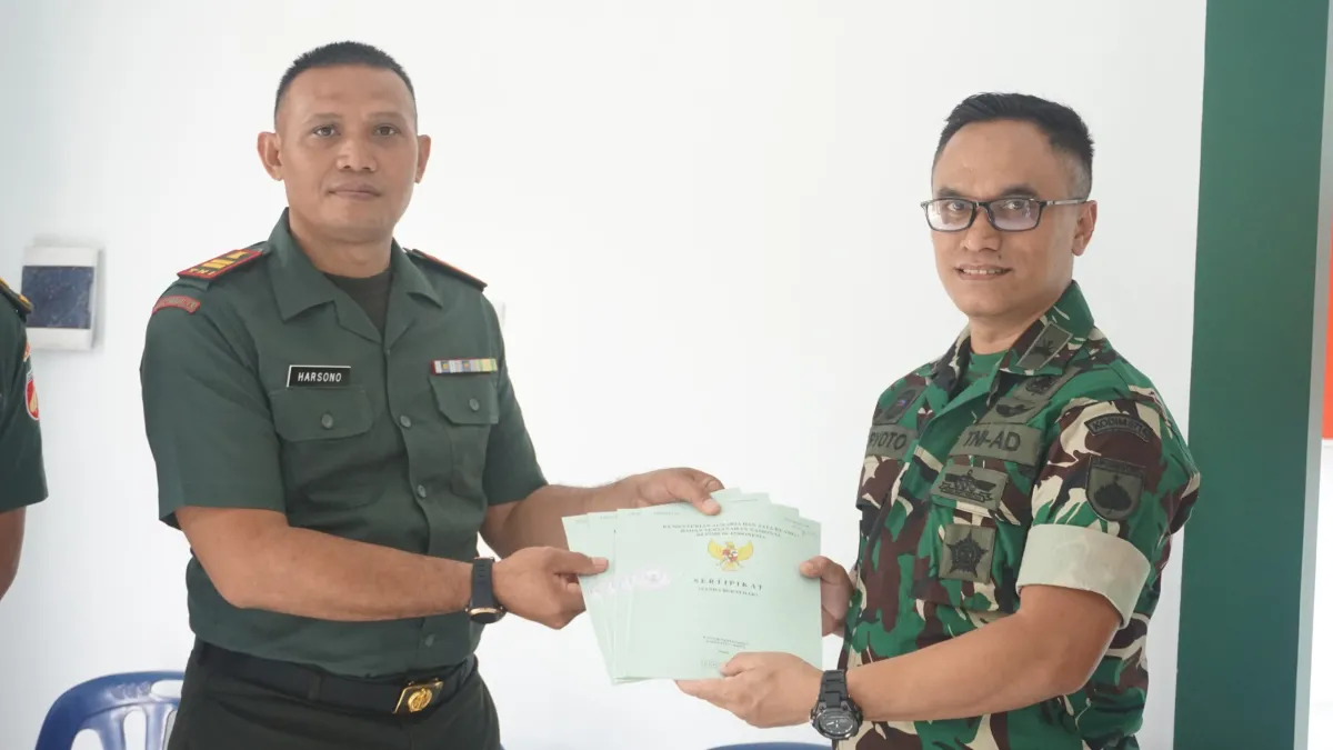 Dandim 0716/Demak Serahkan Sertifikat Tanah untuk TNI, Pastikan Tertib Administrasi Aset