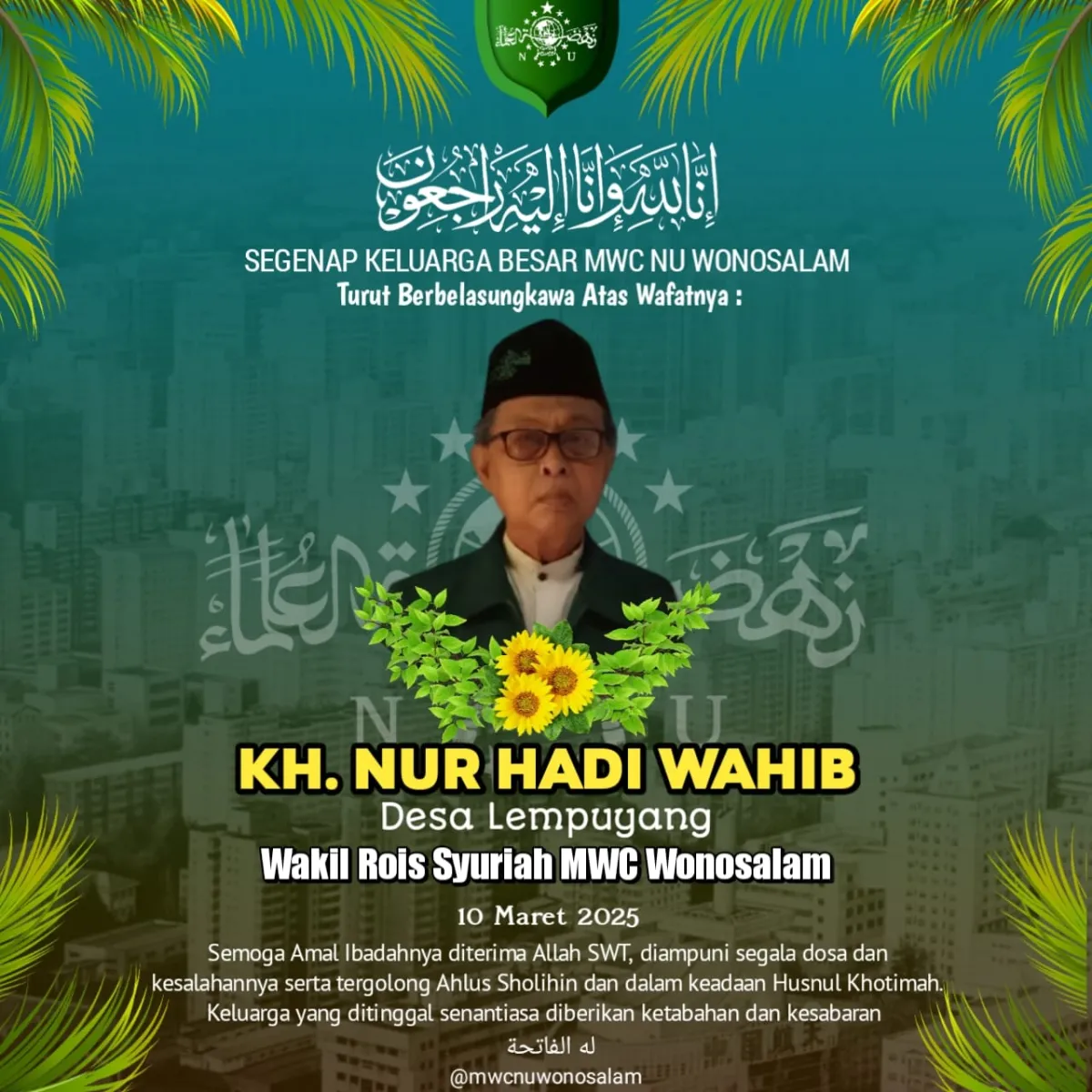 Innalillahi, Tokoh NU Asal Lempuyang Wonosalam KH Nurhadi Wahib Meninggal Dunia