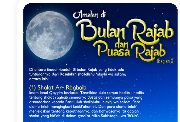 Puasa Bulan Rajab: Mendapat Hadiah Sungai Rajab