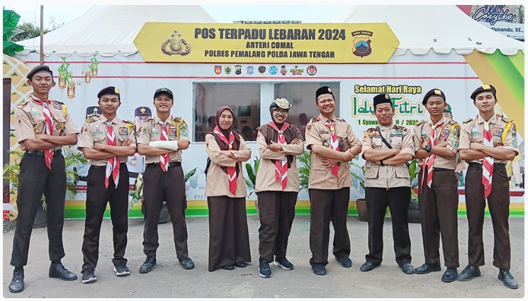 Selama Mudik Lebaran 2024, Pramuka Ma'arif NU Jateng Dirikan Tenda Istirahat